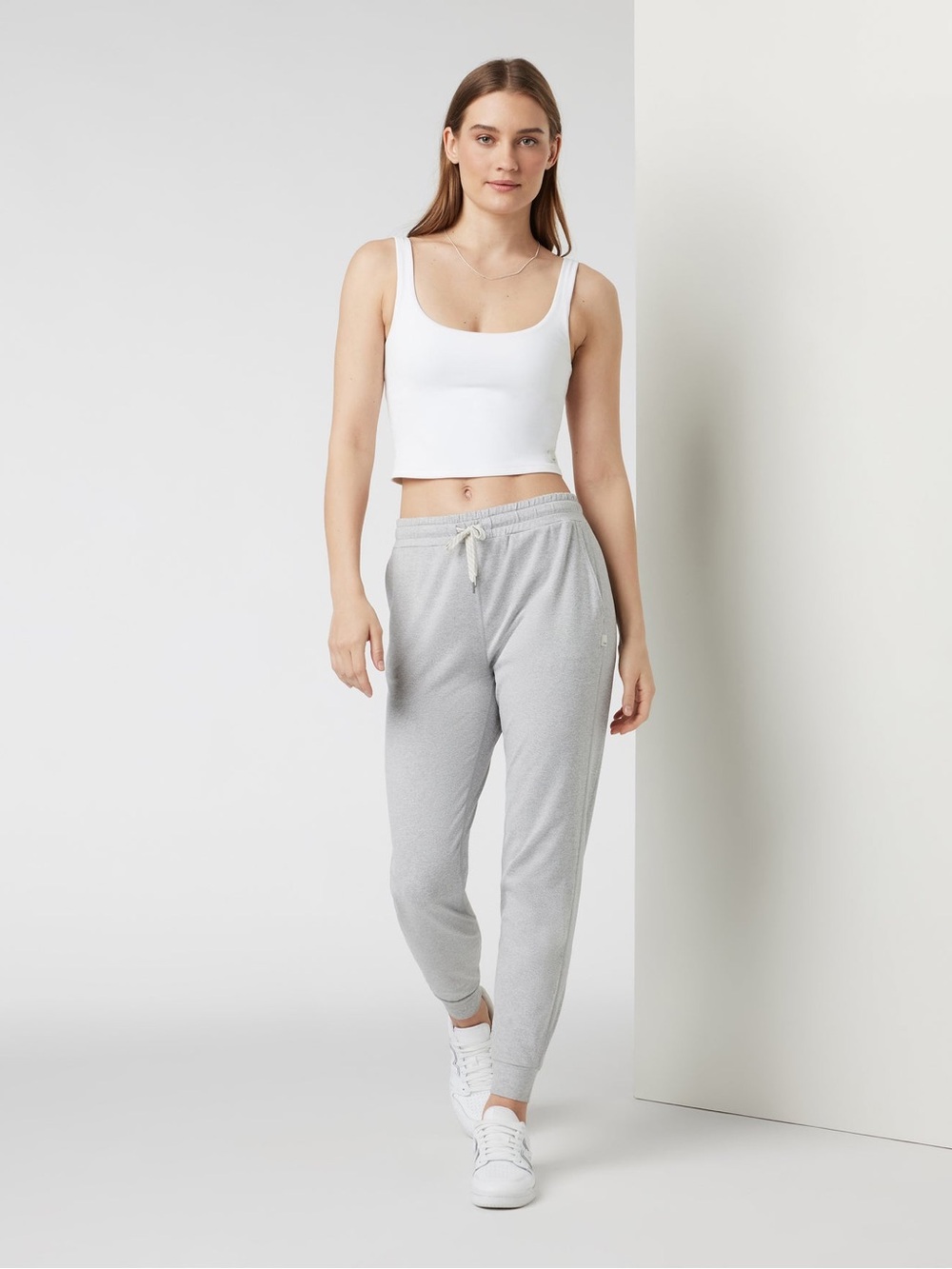 Vuori Light Grey Women's Performance Joggers Light Pale Heather Grey
